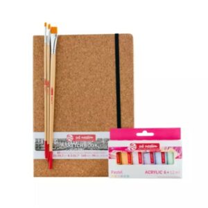 Talens ACRYL PASTEL 6 + SKETCHBOOK CORK+3 BRUSH