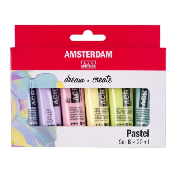 Amsterdam Akryylisarja 6×20 ml Pastel
