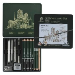 Piirustus sarja metallikotelossa, sketchingset